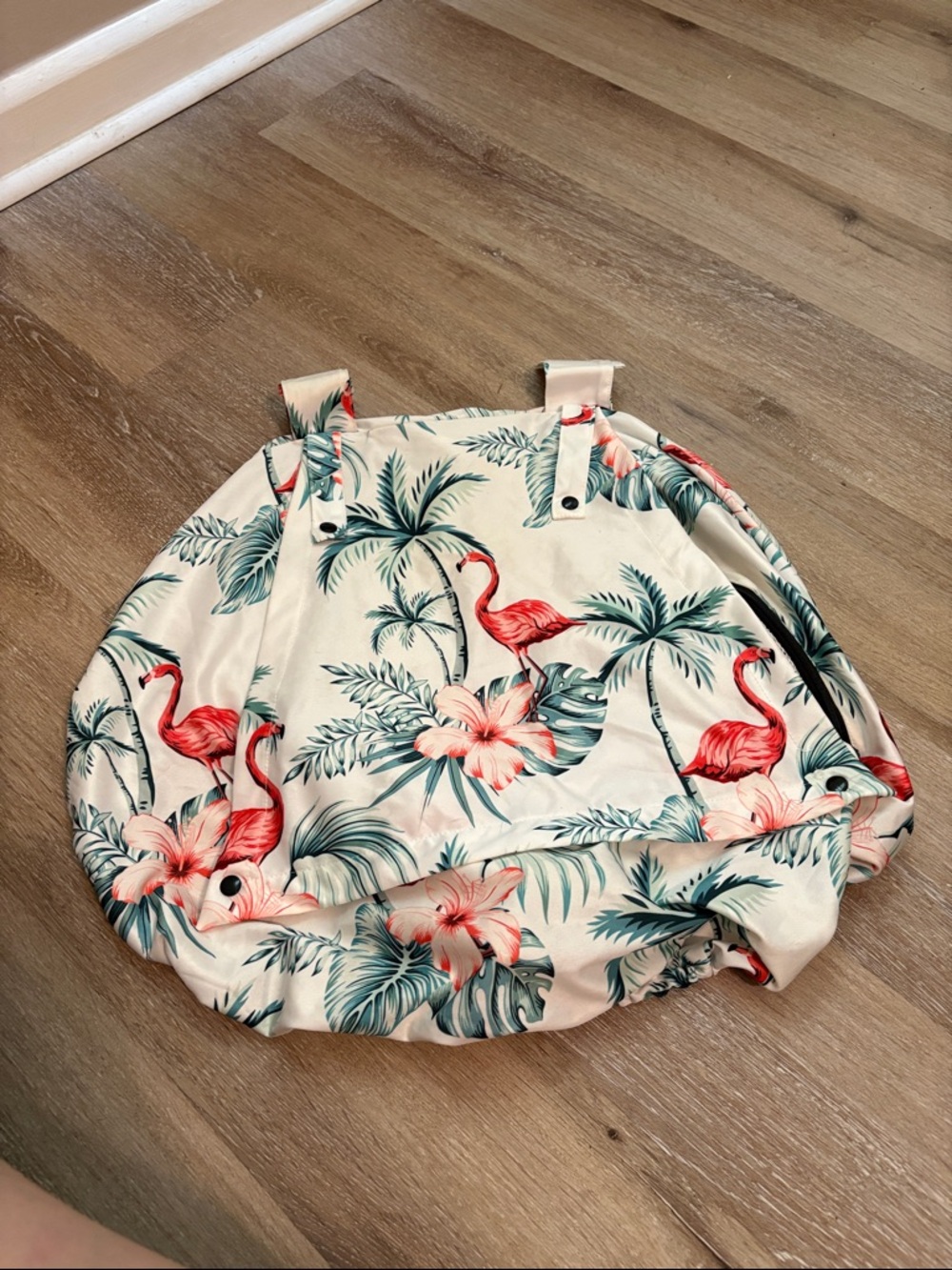Tropical Flamingo Print Baby Car seat wind and sun cover - Pink & Green